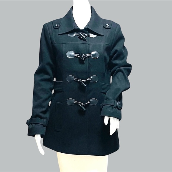 Vértigo Paris Women Classic Duffle Style Toggle Coat Size L Black Dry Clean - Picture 8 of 16